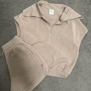 Varley Women's Shorts and Top Set in Tan